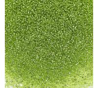Bala&Fillic Lot de 10 000 perles de rocaille transparentes doublées en argent - 110 g - Vert clair - 2 mm - Pour la fabrication de bijoux (vert clair)