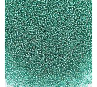 Bala&Fillic Lot de 10 000 perles de rocaille transparentes doublées en argent - 110 g - Vert malachite - 2 mm - À enfiler pour la fabrication de bijoux (vert malachite)