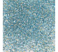 Bala&Fillic Lot de 1200 perles de rocaille transparentes doublées en argent - 100 g - Bleu turquoise clair - 4 mm - Perles en verre à enfiler pour la fabrication de bijoux (bleu turquoise clair)