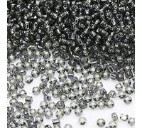 Bala&Fillic Lot de 3600 perles de rocaille 8/0 transparentes doublées en argent - 100 g - Couleurs grises - Perles de verre de 3 mm à enfiler pour la fabrication de bijoux (gris)