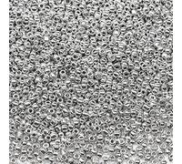 Bala&Fillic perles de rocaille 3mm Argent couleur, 3600pcs/100Grammes,8/0 perles de verre pour la fabrication de bracelets, colliers et boucles d'oreilles (Argent)