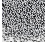 Bala&Fillic perles de rocaille 3mm Gris couleur, 3600pcs/100Grammes,8/0 perles de verre pour la fabrication de bracelets, colliers et boucles d'oreilles (Gris)