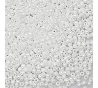 Bala&Fillic perles de rocaille 3mm Perle Blanche couleur, 3600pcs/100Grammes,8/0 perles de verre pour la fabrication de bracelets, colliers et boucles d'oreilles (Perle Blanche)