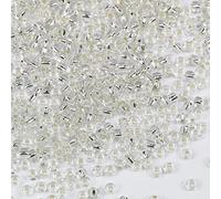 Bala&Fillic perles de rocaille 3mm Transparent Argent couleur, 3600pcs/100Grammes,8/0 perles de verre pour la fabrication de bracelets, colliers et boucles d'oreilles (Transparent Argent)
