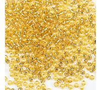 Bala&Fillic perles de rocaille 3mm Transparent Doré couleur, 3600pcs/100Grammes,8/0 perles de verre pour la fabrication de bracelets, colliers et boucles d'oreilles (Transparent Doré)