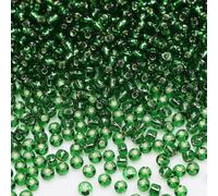 Bala&Fillic perles de rocaille 3mm Vert-Argent couleur, 3600pcs/100Grammes,8/0 perles de verre pour la fabrication de bracelets, colliers et boucles d'oreilles (Vert-Argent)