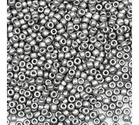 Bala&Fillic perles de rocaille 3mmPerle Argent couleur, 3600pcs/100Grammes,8/0 perles de verre pour la fabrication de bracelets, colliers et boucles d'oreilles (Perle Argent)