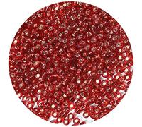 Bala&Fillic Perles de Rocaille 4mm Dark Rouge-Argent Couleur 1200pcs/100Grammes, Perles de Verre 6/0 Pour la Fabrication de Bracelets et de Colliers (Dark Rouge-Argent)