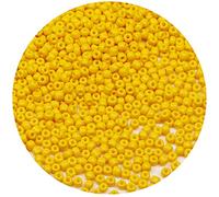 Bala&Fillic Perles de Rocaille 4mm Jaune Couleur 1200pcs/100Grammes, Perles de Verre 6/0 Pour la Fabrication de Bracelets et de Colliers (Jaune)