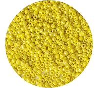 Bala&Fillic Perles de Rocaille 4mm Perle Jaune Couleur 1200pcs/100Grammes, Perles de Verre 6/0 Pour la Fabrication de Bracelets et de Colliers (Perle Jaune)