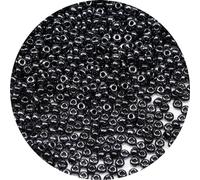 Bala&Fillic Perles de rocaille 4mm Perle noire couleur 1200pcs/100Grammes, perles de verre 6/0 pour fabrication de bracelets et de colliers (Perle noire)