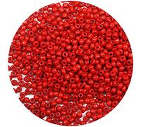 Bala&Fillic Perles de rocaille 4mm Rouge couleur 1200pcs/100Grammes, perles de verre 6/0 pour la fabrication de bracelets et de colliers (Rouge)
