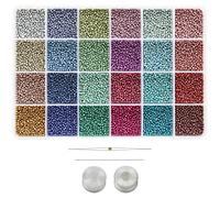Bala&Fillic Perles de rocaille opaques 11/0, 24 couleurs au total, bracelets et boucles d'oreilles (600 pièces/couleur, 24 couleurs)