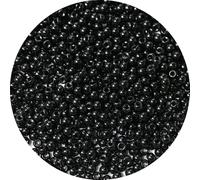 Bala&Fillic Perles de Rocaille, Perles en Verre pour Fabrication de Bracelets et Colliers, Size 4mm 6/0 Noir Couleur Environ 1400 pièces 100g
