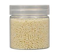 Bala&Fillic Perles rondes 12/0 de taille presque uniforme, environ 10 000 pièces/110 g dans une boîte de couleur beige, petites perles en verre de 2 mm pour la fabrication de bijoux, trou de 0,6 mm