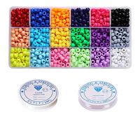 Bala&Fillic Perles tonnelet pour fabriquer des bijoux,1800 Perles Acrylique 6mm pour Bracelet pour Cheveux de poney à surface lisse