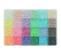Bala&Fillic Taille 8/0 Perles de rocaille en verre 24 couleurs Environ 7200 pièces dans une boîte Petites perles de rocaille pour la fabrication de bracelets de bijoux
