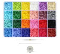Bala&Fillic Taille presque uniforme 12/0 Perles de rocaille Environ 21600 pièces dans une boîte Petites Mini Perles 2mm pour la fabrication de bijoux