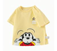 Balabala T-shirts Disney pour bébés garçons, tee-shirts d'été légers et doux, nouvelle arrivée 2025 9-12M,18-24M,3-4 ans,5 ans,7 ansAnimal,Cartoon,LettresMélange coton