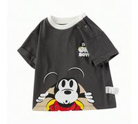 Balabala T-shirts Disney pour bébés garçons, tee-shirts d'été légers et doux, nouvelle arrivée 2025 9-12M,18-24M,3-4 ans,5 ans,7 ansAnimal,Cartoon,LettresMélange coton