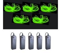Balabaxer - 5 ensembles de tubes luminescents EL de 9 pieds, alimentés par un contrôleur, Idéal pour les environnements sombres et les occasions comme Halloween. (vert fluorescent)