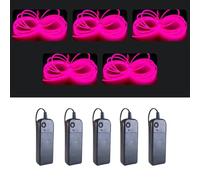 Balabaxer - 5 ensembles de tubes luminescents EL de 9 pieds, alimentés par un contrôleur. Idéal pour les environnements sombres et les occasions comme Halloween. (rose)