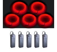 Balabaxer - 5 ensembles de tubes luminescents EL de 9 pieds, alimentés par un contrôleur. Idéal pour les environnements sombres et les occasions comme Halloween. (rouge)