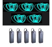Balabaxer - 5 ensembles de tubes luminescents EL de 9 pieds, alimentés par un contrôleur, Idéal pour les environnements sombres et les occasions comme Halloween. (bleu glacé)