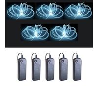 Balabaxer - 5 ensembles de tubes luminescents EL de 9 pieds, alimentés par un contrôleur, Idéal pour les environnements sombres et les occasions comme Halloween. (blanc)
