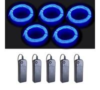 Balabaxer - 5 ensembles de tubes luminescents EL de 9 pieds, alimentés par un contrôleur, Idéal pour les environnements sombres et les occasions comme Halloween. (bleu)