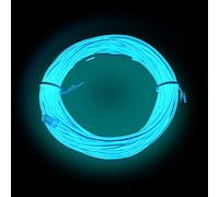 Balabaxer 5M Bleu glace Ligne lumineuse, bande lumineuse néon portable de paquet de batterie, peut être coupée à volonté, applicable à la fête, Halloween, décoration de bricolage