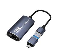 Balabaxer Carte de capture audio vidéo 4K - HDMI vers USB 3.0, 4K/1080p 60fps pour la capture de jeux, le streaming en direct et l'enregistrement