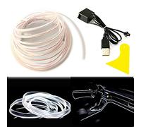 Balabaxer El Wire, bande lumineuse LED blanche pour intérieur de voiture, 10 m, fil néon USB 5 V avec protection par fusible pour décoration intérieure de voiture avec bord de couture de 6 mm…