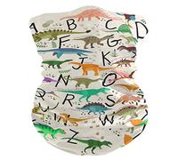 Balaclava Alphabets ABC Dinosaures Écharpe Multifonction Décoration Faciale Respirant Cache Cou pour Randonnée Extérieur Course À Pied