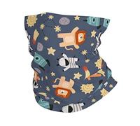 Balaclava Animaux De Dessin Animé dans l'espace Planète Grise Écharpe Antidérapant Couvre-Chef Durable Cache Cou pour Adulte Randonnée Cyclisme 25X50Cm
