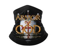 Balaclava Armure De Dieu Christianisme Verset Religieux Couvre-Chef Respirant Décoration Faciale Multi-Usage Écharpe pour Adulte Cyclisme Randonnée 25X50CM