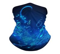 Balaclava Blue Musical Notes Écharpe Multifonction Couvre-Chef Anti-UV Cache Cou pour Jogging Homme Femme Cyclisme 25X50CM
