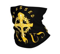 Balaclava Christianisme Écharpe Antidérapant Couvre-Chef Respirant Cache Cou pour Adulte Jogging Randonnée 25X50Cm