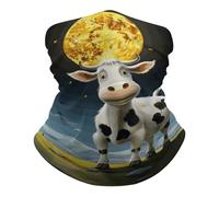 Balaclava Cow Over The Moon Couvre-Chef Multifonction Écharpe Anti-UV Cache Cou pour Randonnée Jogging Homme Femme 25X50CM