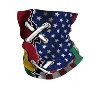 Balaclava Drapeau Guyanais Ondulé Combiné Entre L'Amérique Et La Guyane1 Écharpe Respirant Décoration Faciale Antidérapant Couvre-Chef pour Adulte Jogging Randonnée 25X50CM