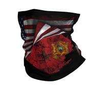 Balaclava Drapeaux Marocains De L'Amérique Et du Maroc Écharpe Anti-UV Cache Cou Durable Décoration Faciale pour Cyclisme Randonnée Jogging 25X50CM
