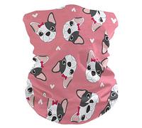Balaclava French Bulldog Cute Pink Dog Écharpe Multifonction Couvre-Chef Durable Cache Cou pour Cyclisme Homme Femme Jogging 25X50CM