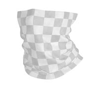 Balaclava Imprimé À Carreaux Gris Écharpe Multifonction Couvre-Chef Respirant Cache Cou pour Jogging Cyclisme Randonnée 25X50Cm