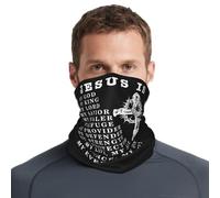 Balaclava Jésus Mon Dieu Roi Seigneur Christianisme Blanc Couvre-Chef Respirant Décoration Faciale Antidérapant Écharpe pour Randonnée Cyclisme Jogging 25X50CM