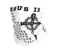 Balaclava Jésus Mon Dieu Roi Seigneur Christianisme Noir Écharpe Respirant Cache Cou Antidérapant Décoration Faciale pour Jogging Adulte Cyclisme 25X50CM