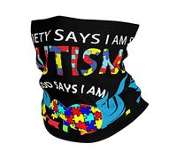 Balaclava La Société Dit Que Je suis Autiste, Dieu Dit Que Je suis Parfait. Écharpe Multifonction Couvre-Chef Anti-Solaire Décoration Faciale pour Homme Femme Course À Pied Randonnée 25X50CM