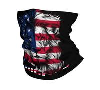 Balaclava Lion Drôle De Drapeau Américain Echarpe Tête Pirate Élastique Tube Bandeaux pour Jogging, Course À Pied, Moto