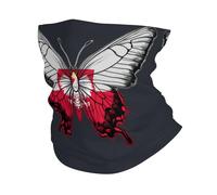 Balaclava Poland Polish Flag Butterfly White Écharpe Multifonction Couvre-Chef Anti-UV Cache Cou pour Cyclisme Jogging Homme Femme 25X50CM