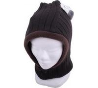 Balaclava pour enfants en polaire - rayures en bloc marron - taille 55/57 - doublement doublée pour une protection extrême contre les intempéries hivernales