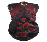 Balaclava Roses rouges gothiques Echarpe Gaiter Randonnée 25x50cm